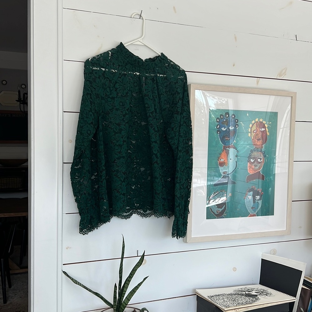 The Millie lace blouse from Hillhouse size small. Sold out in this color.